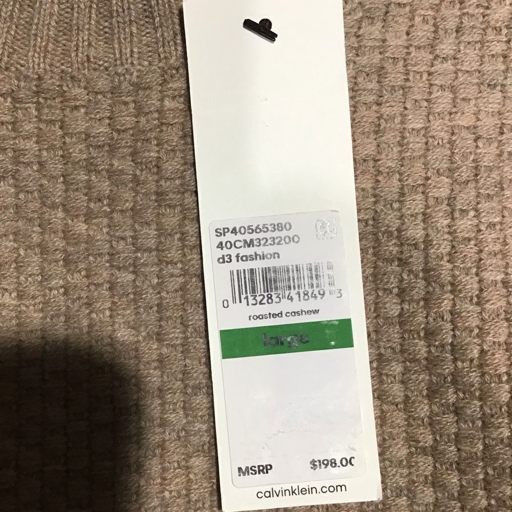 CALVIN KLEIN CASHMERE WOOL Men’s Color-blocked Sweater Large - Picture 6 of 8
